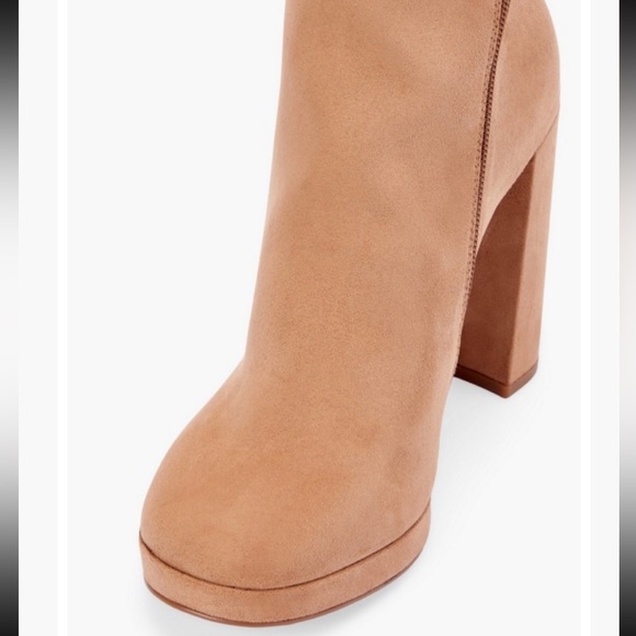 Camel Color Heeled Over the Knee Boots - Picture 5 of 5